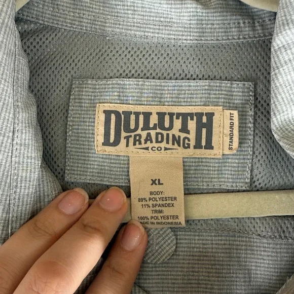 Duluth Trading Co Button Down Sol Survivor Shirt Standard Fit Mens XL Blue Gray - Picture 4 of 6